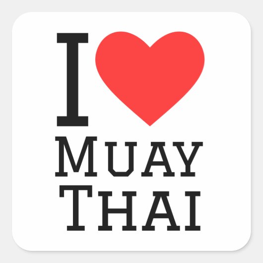 I Liebe Muay Thai Quadratischer Aufkleber (Vorderseite)