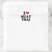 I Liebe Muay Thai Runder Aufkleber (Tasche)