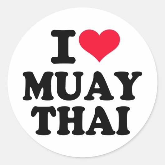 I Liebe Muay Thai Runder Aufkleber (Vorderseite)
