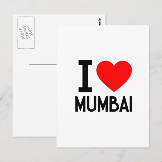 I Liebe Mubai Postkarte (Vorne/Hinten)