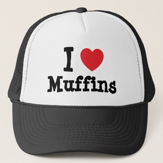 I Liebe Muffins Herz T - Shirt Truckerkappe (Vorderseite)