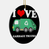 I Liebe Mülltransporter Keramik Ornament (Rechts)