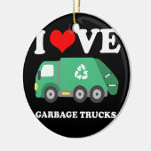 I Liebe Mülltransporter Keramik Ornament (Links)