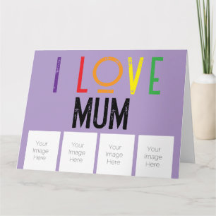 i Liebe Mum Fotos geklappte Grußkarte Karte