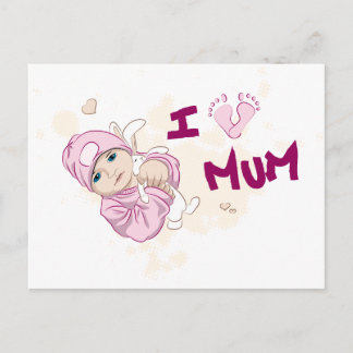 I Liebe Mum - Girl Postkarte