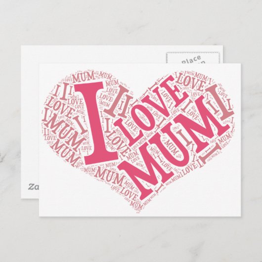 I Liebe Mum Postkarte Horizontal (Vorne/Hinten)