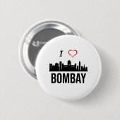 I Liebe Mumbai oder Bombay Indien Button (Vorne & Hinten)