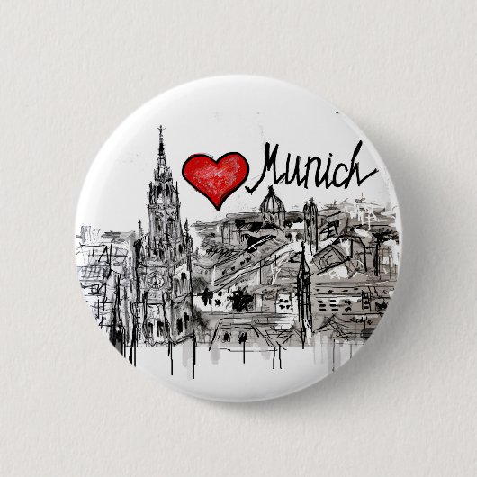 I Liebe München Button (Vorderseite)