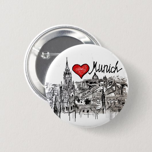 I Liebe München Button (Vorne & Hinten)