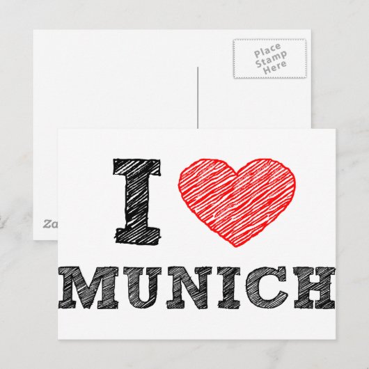 I Liebe München Postkarte (Vorne/Hinten)