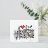 I Liebe München Postkarte (Stehend Vorderseite)