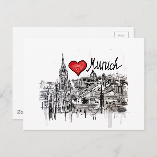 I Liebe München Postkarte (Vorne/Hinten)