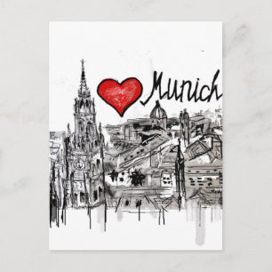 I Liebe München Postkarte