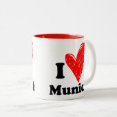 I Liebe München Zwei-Tonen-Kaffee-Tasse Zweifarbige Tasse (VorderseiteRechts)