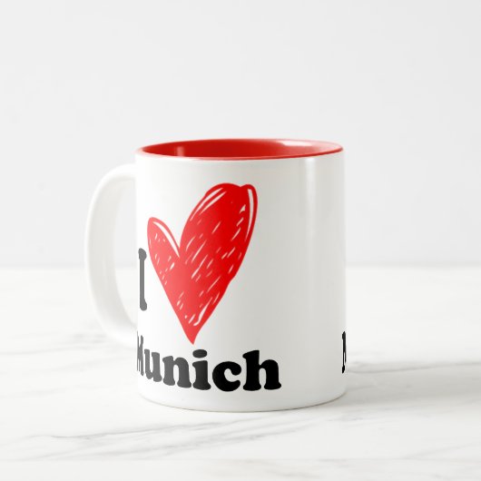 I Liebe München Zwei-Tonen-Kaffee-Tasse Zweifarbige Tasse (Vorderseite Links)
