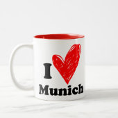 I Liebe München Zwei-Tonen-Kaffee-Tasse Zweifarbige Tasse (Links)