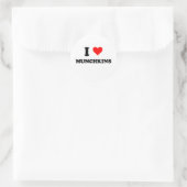 I Liebe Munchkins Runder Aufkleber (Tasche)