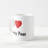 I Liebe Mushy Peas Kaffeetasse (Vorderseite Links)