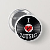 I Liebe Music Art Button (Vorne & Hinten)
