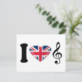 I Liebe Music Art Design Postkarte (Stehend Vorderseite)