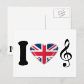 I Liebe Music Art Design Postkarte (Vorne/Hinten)