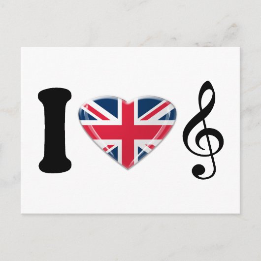 I Liebe Music Art Design Postkarte (Vorderseite)