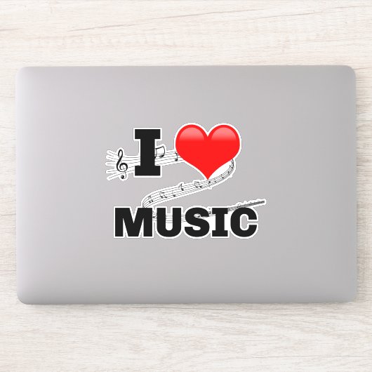 I Liebe Music Aufkleber (Computer)