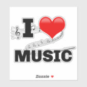 I Liebe Music Aufkleber (Blatt)