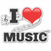 I Liebe Music Aufkleber (Vorderseite)