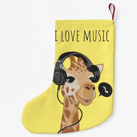 I Liebe Music Giraffe Kleiner Weihnachtsstrumpf (Rückseite)
