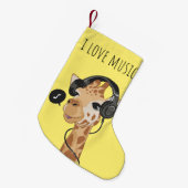 I Liebe Music Giraffe Kleiner Weihnachtsstrumpf (Vorderansicht (hängend))