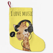 I Liebe Music Giraffe Kleiner Weihnachtsstrumpf (Vorderseite)