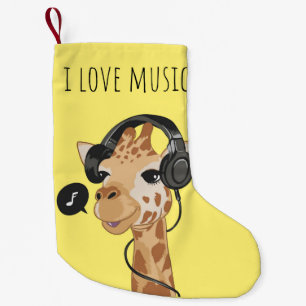 I Liebe Music Giraffe Kleiner Weihnachtsstrumpf