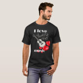 I Liebe Music - Gitarre & Herz T-Shirt (Vorne ganz)