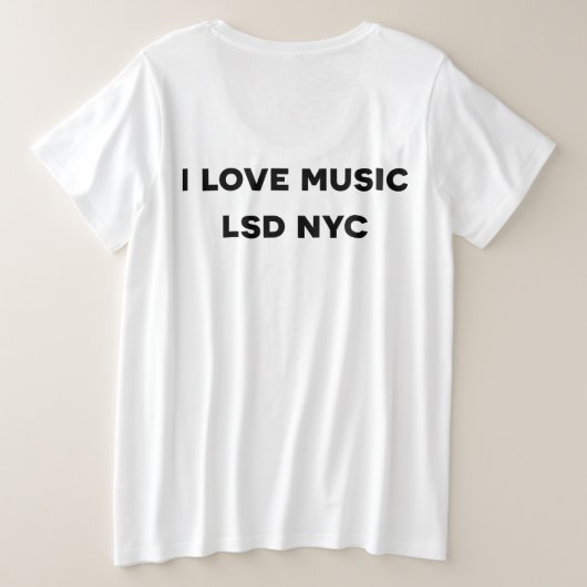 I LIEBE MUSIC GROßE GRÖßE T-Shirt (Design Rückseite)