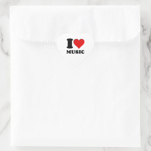 I Liebe Music Herz-Aufkleber (Tasche)