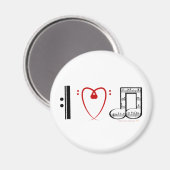 I Liebe Music (I Herznotizen) Magnet (Vorderseite/Rückseite)