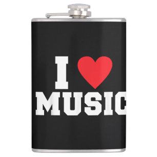I Liebe Music Lover Flachmann