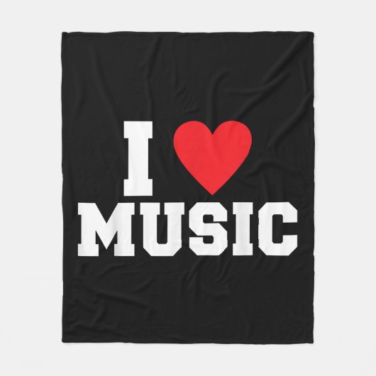 I Liebe Music Lover Fleecedecke (Vorderseite)
