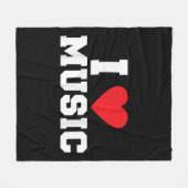 I Liebe Music Lover Fleecedecke (Vorderseite (Horizontal))