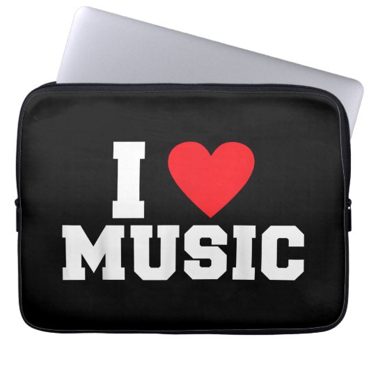 I Liebe Music Lover Laptopschutzhülle (Vorderseite)