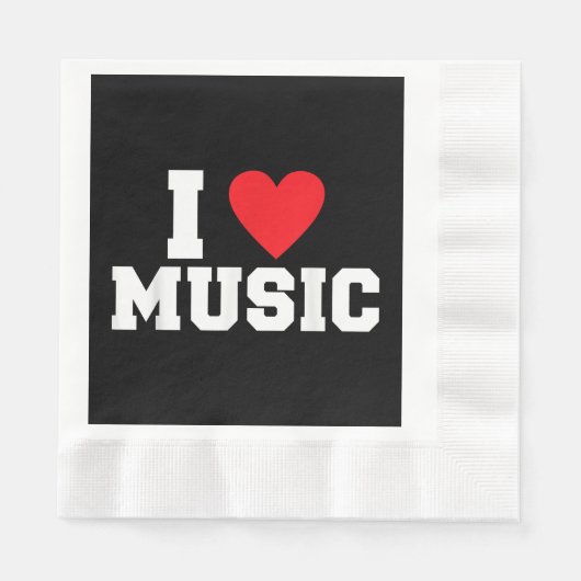 I Liebe Music Lover Serviette (Vorderseite)