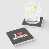 I Liebe Music Lover Steinuntersetzer (Seitenansicht)