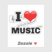 I Liebe Music, populäres Design Aufkleber (Blatt)