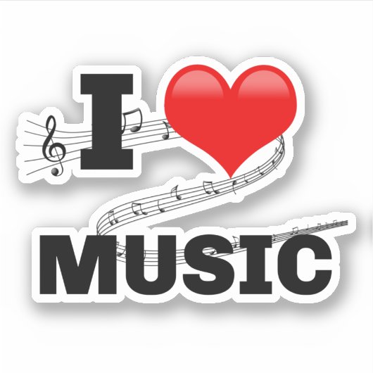 I Liebe Music, populäres Design Aufkleber (Vorderseite)