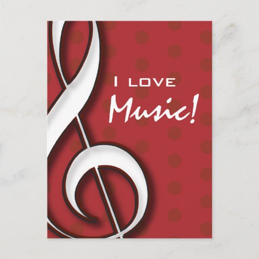 I Liebe Music Postcard Postkarte (Vorderseite)