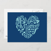 I Liebe Music Postcard Postkarte (Vorne/Hinten)