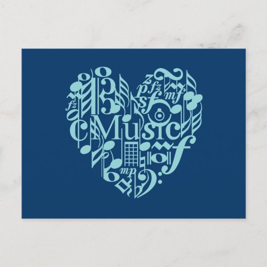 I Liebe Music Postcard Postkarte (Vorderseite)