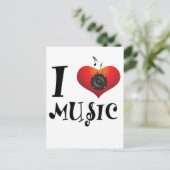 I Liebe Music Postkarte (Stehend Vorderseite)