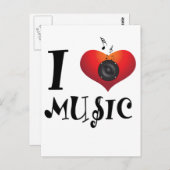 I Liebe Music Postkarte (Vorne/Hinten)